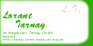 lorant tarnay business card